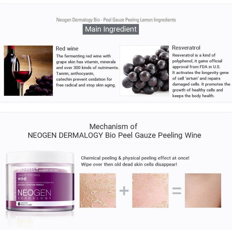 Neogen - Dermalogy Bio-Peel Gauze Peeling Wine - 30pcs/200ml