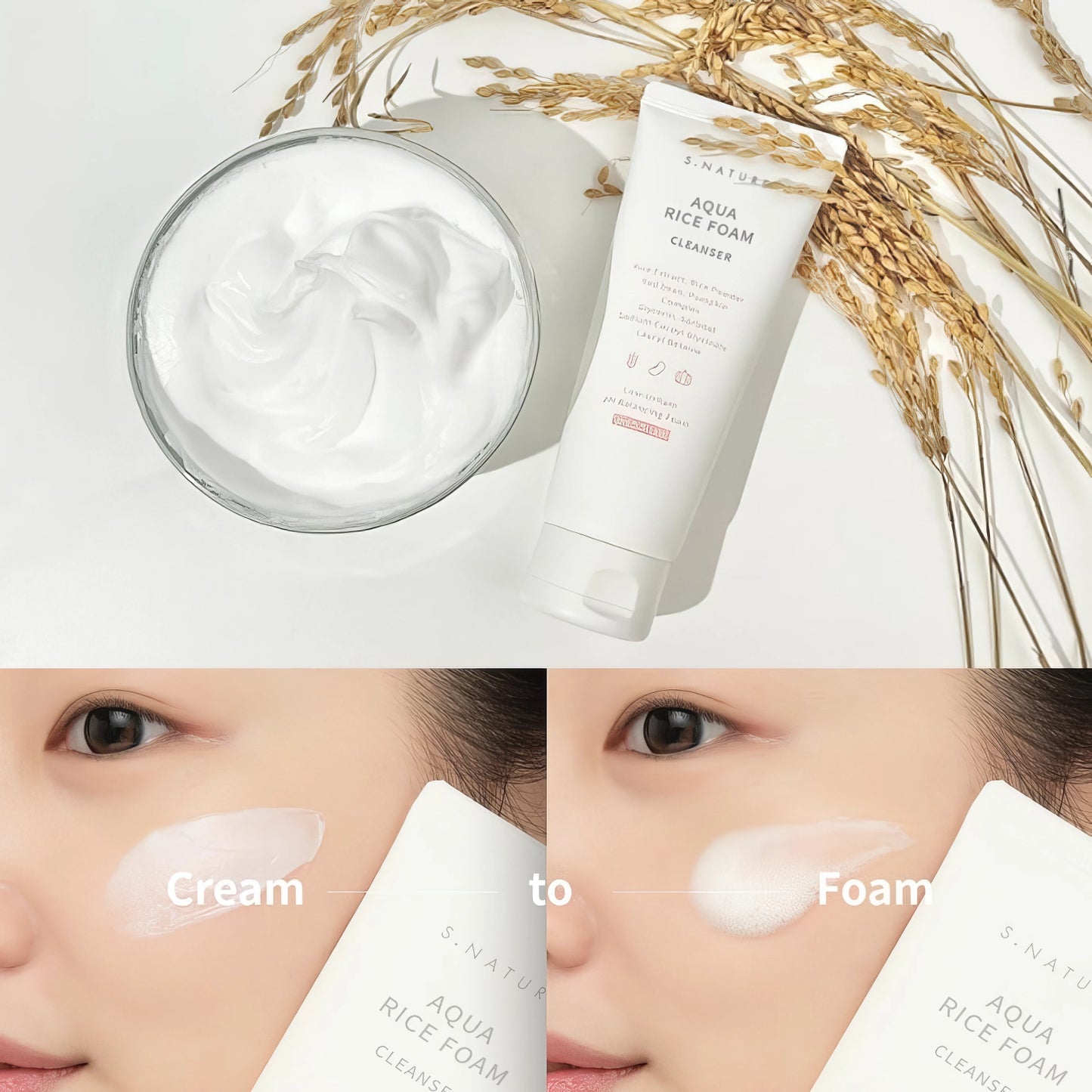 S.Nature - Aqua Rice Foam Cleanser - 80ml-Wonder Skin