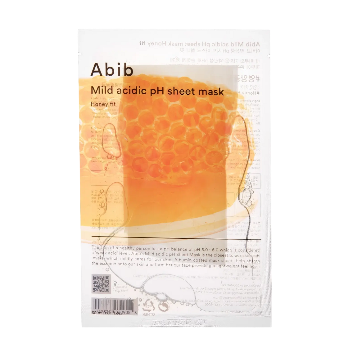Abib - Mild Acidic pH Sheet Mask Honey Fit - 30ml-Wonder Skin