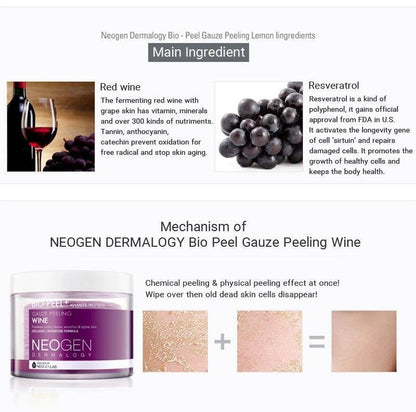 Neogen - Dermalogy Bio-Peel Gauze Peeling Wine - 30pcs/200ml