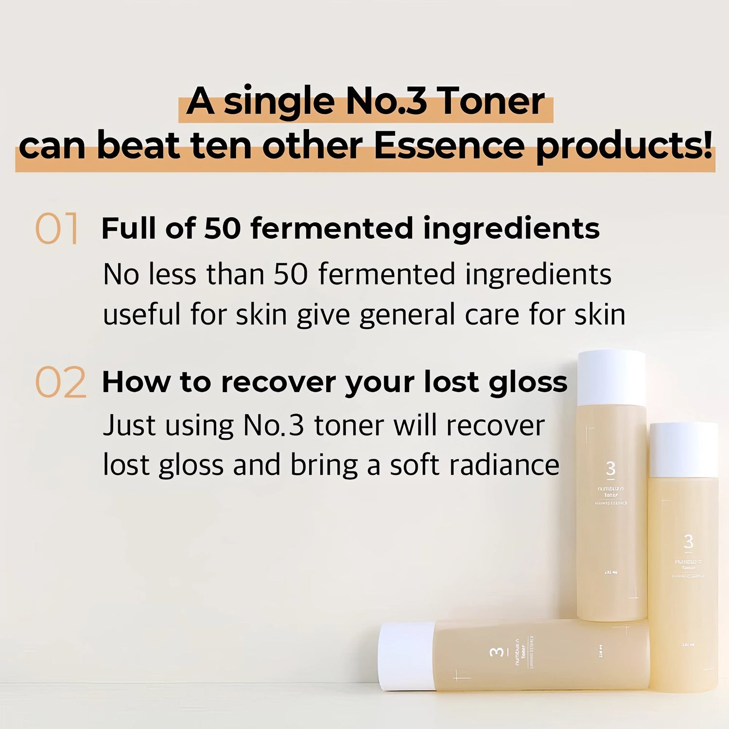Numbuzin - No.3 Super Glowing Essence Toner - 200ml-Wonder Skin
